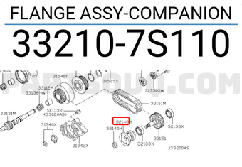 Nissan 332107S110 FLANGE ASSY-COMPANION