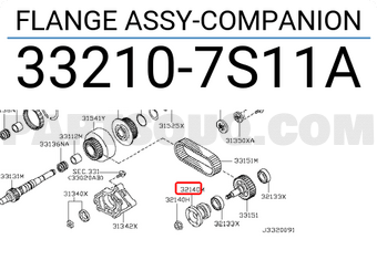 Nissan 332107S11A FLANGE ASSY-COMPANION