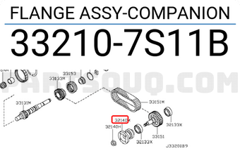 Nissan 332107S11B FLANGE ASSY-COMPANION
