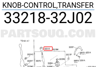 Nissan 3321832J02 KNOB-CONTROL,TRANSFER