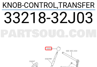 Nissan 3321832J03 KNOB-CONTROL,TRANSFER
