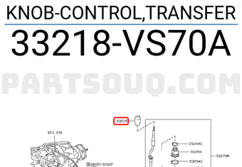 Nissan 33218VS70A KNOB-CONTROL,TRANSFER