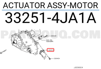 Nissan 332514JA1A ACTUATOR ASSY-MOTOR