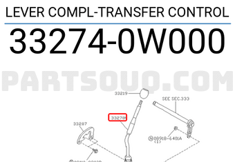 Nissan 332740W000 LEVER COMPL-TRANSFER CONTROL