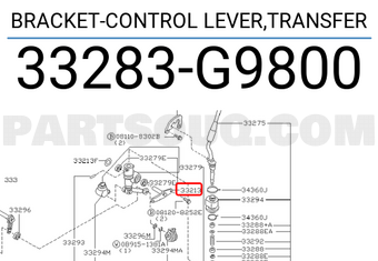 Nissan 33283G9800 BRACKET-CONTROL LEVER,TRANSFER