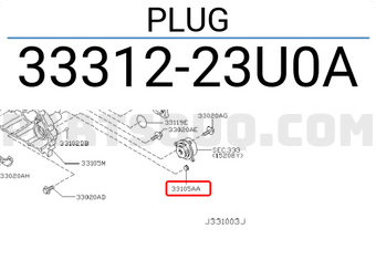 Nissan 3331223U0A PLUG