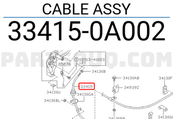 Nissan 334150A002 CABLE ASSY