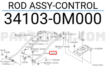 Nissan 341030M000 ROD ASSY-CONTROL