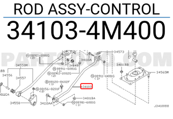 Nissan 341034M400 ROD ASSY-CONTROL