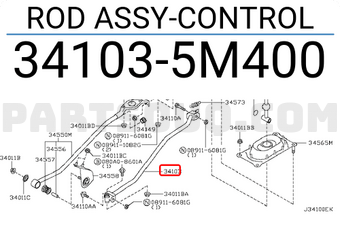 Nissan 341035M400 ROD ASSY-CONTROL