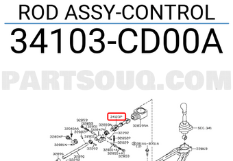 Nissan 34103CD00A ROD ASSY-CONTROL
