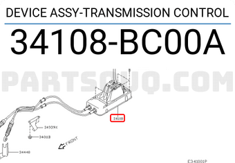 Nissan 34108BC00A DEVICE ASSY-TRANSMISSION CONTROL