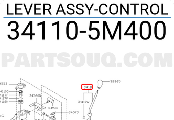 Nissan 341105M400 LEVER ASSY-CONTROL