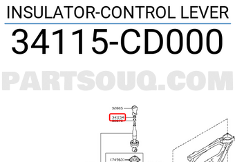 Nissan 34115CD000 INSULATOR-CONTROL LEVER