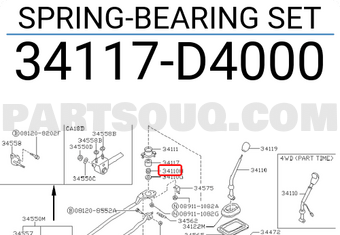 Nissan 34117D4000 SPRING-BEARING SET