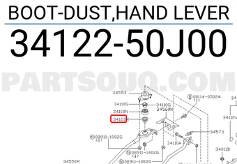 Nissan 3412250J00 BOOT-DUST,HAND LEVER