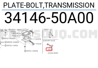 Nissan 3414650A00 PLATE-BOLT,TRANSMISSION