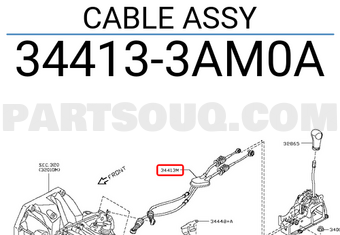 Nissan 344133AM0A CABLE ASSY