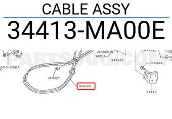 Nissan 34413MA00E CABLE ASSY