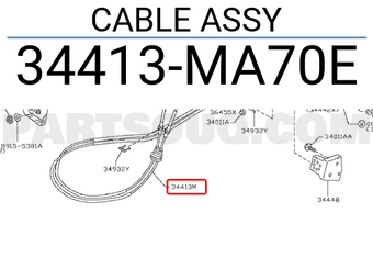Nissan 34413MA70E CABLE ASSY