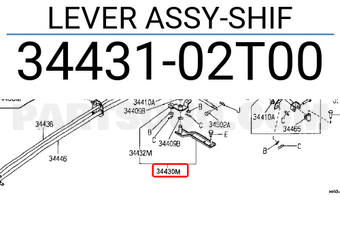Nissan 3443102T00 LEVER ASSY-SHIF