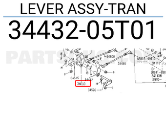 Nissan 3443205T01 LEVER ASSY-TRAN