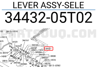 Nissan 3443205T02 LEVER ASSY-SELE