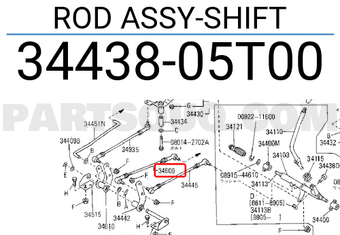 Nissan 3443805T00 ROD ASSY-SHIFT