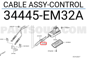 Nissan 34445EM32A CABLE ASSY-CONTROL