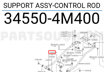 Nissan 345504M400 SUPPORT ASSY-CONTROL ROD
