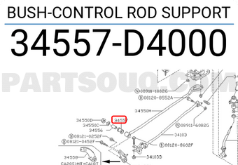 Nissan 34557D4000 BUSH-CONTROL ROD SUPPORT