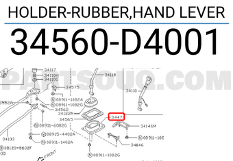 Nissan 34560D4001 HOLDER-RUBBER,HAND LEVER