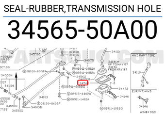 Nissan 3456550A00 SEAL-RUBBER,TRANSMISSION HOLE