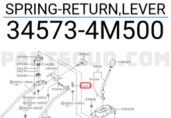 Nissan 345734M500 SPRING-RETURN,LEVER