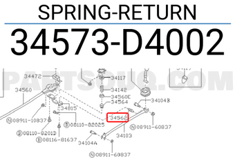 Nissan 34573D4002 SPRING-RETURN