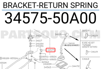 Nissan 3457550A00 BRACKET-RETURN SPRING
