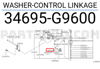 Nissan 34695G9600 WASHER-CONTROL LINKAGE