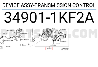 Nissan 349011KF2A DEVICE ASSY-TRANSMISSION CONTROL