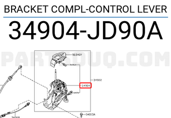 Nissan 34904JD90A BRACKET COMPL-CONTROL LEVER