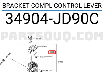 Nissan 34904JD90C BRACKET COMPL-CONTROL LEVER