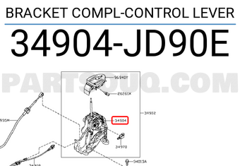 Nissan 34904JD90E BRACKET COMPL-CONTROL LEVER