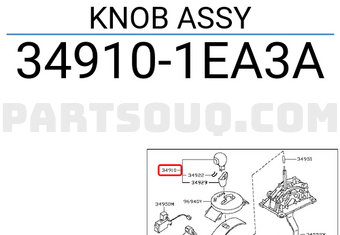 Nissan 349101EA3A KNOB ASSY