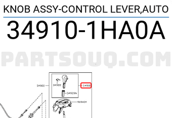 Nissan 349101HA0A KNOB ASSY-CONTROL LEVER,AUTO