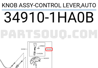 Nissan 349101HA0B KNOB ASSY-CONTROL LEVER,AUTO
