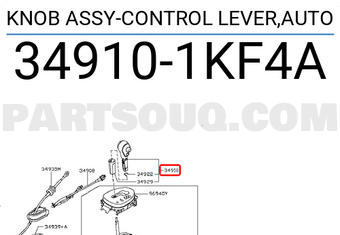 Nissan 349101KF4A KNOB ASSY-CONTROL LEVER,AUTO