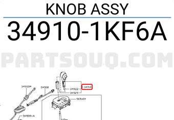 Nissan 349101KF6A KNOB ASSY