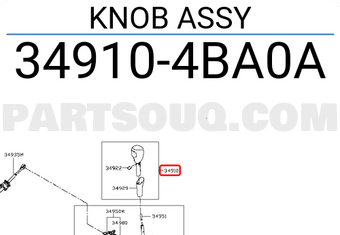 Nissan 349104BA0A KNOB ASSY