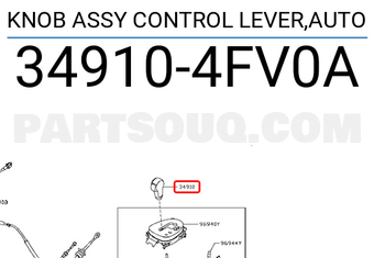 Nissan 349104FV0A KNOB ASSY CONTROL LEVER,AUTO