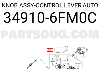 Nissan 349106FM0C KNOB ASSY-CONTROL LEVER,AUTO