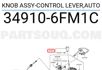 Nissan 349106FM1C KNOB ASSY-CONTROL LEVER,AUTO